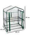 Tradineur - Mini invernadero de acero y PVC, puerta enrollable, cubierta para plantas, cultivos, portátil, interior y exterior,