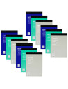 Tradineur - Pack de 12 blocs de notas, 80 hojas cuadriculadas, incluyen matriz de corte y tapas de cartón, hacer anotaciones (Ta