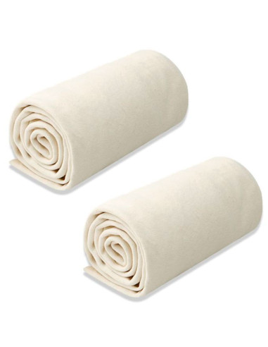 Tradineur - Pack de 2 bayetas de cuero natural de ante para coche, superficie extra suave, limpieza interior, lavado exterior de