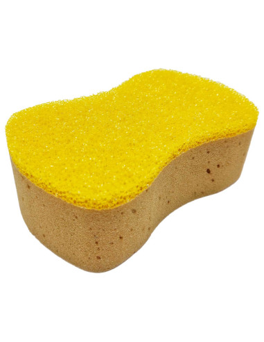 Tradineur - Pack de 2 esponjas ovaladas para coche, lavado y cuidado de carrocería, cristales, llantas, espuma de alta densidad,