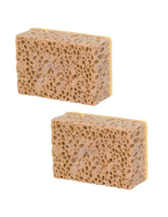 Tradineur - Pack de 2 esponjas rectangulares para coche, lavado y cuidado de carrocería, cristales, llantas, espuma de alta dens