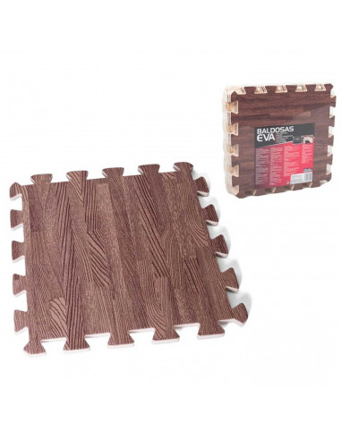 Tradineur - Pack de 9 baldosas de goma eva, grosor de 1 cm, esterilla, puzzle para suelo de gimnasio, fitness, yoga, alfombrilla
