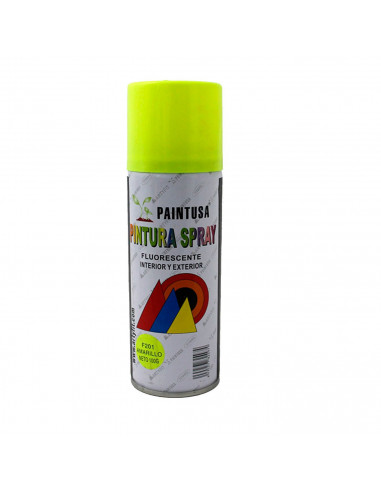 Montoro - Bote de pintura en spray amarillo fluorescente F201 200 ml, válido para multitud de superficies de interior y exterior