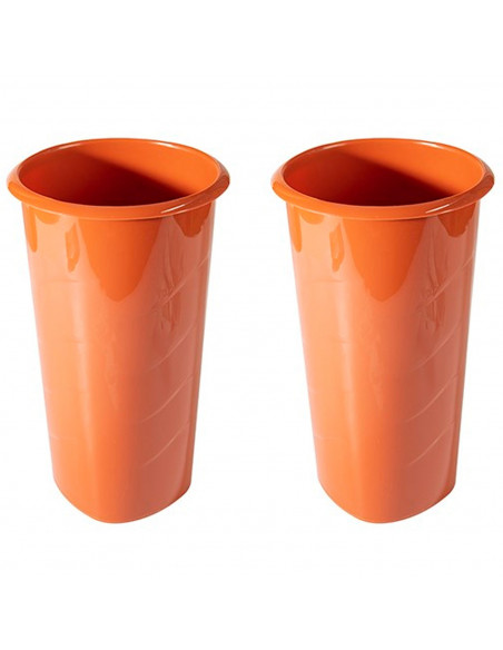 Tradineur - Pack de 2 floreros tubulares de plástico, jarrón alto, diseño moderno, dormitorio, salón, decoración de mesa, fabric