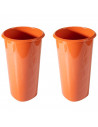 Tradineur - Pack de 2 floreros tubulares de plástico, jarrón alto, diseño moderno, dormitorio, salón, decoración de mesa, fabric