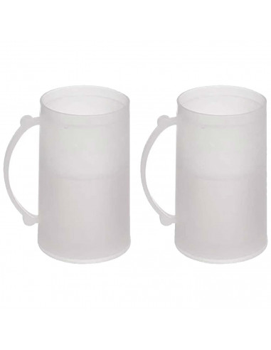 Tradineur - Pack de 2 Jarras de Cerveza Enfriadoras - Fabricado en Plástico - Contiene agua 100% destilada - Apto para uso Alime