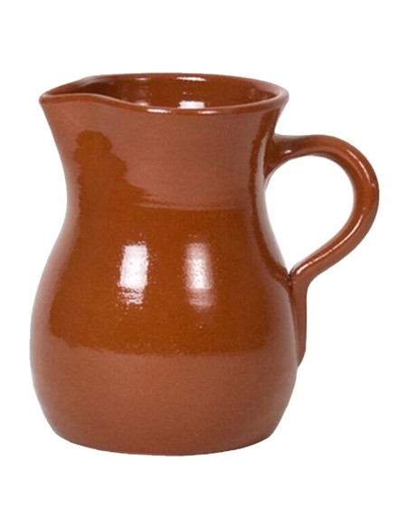 Tradineur - Jarra para vino - Fabricado en Barro - Ideal para hostelería y servicios - Capacidad de 500 ml - 14 x 12,5 x 9 cm