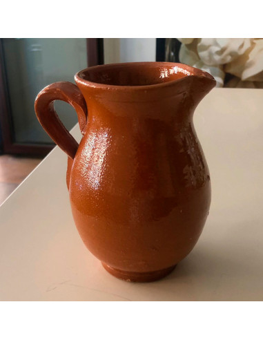 Tradineur - Jarra para vino - Fabricado en Barro - Ideal para hostelería y servicios - Capacidad de 500 ml - 14 x 12,5 x 9 cm