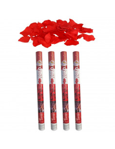 Tradineur - Pack de 4 cañones de confeti de aire comprimido, popper, cracker de confetti, cumpleaños, bodas, fiestas, celebracio