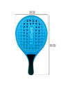 Tradineur - Palas de playa "Sport" con pelota - Fabricado en Madera - Diseño agujereado - Ideal para jugar en la playa, piscina,