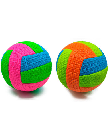 Tradineur - Balón de Voleibol Tricolor - Fabricado en PVC - Ideal para jugar en la playa, piscina o patio - Ø 22 cm - Color Alea