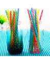 Tradineur - Pack de 96 Pajitas multicolor Reutilizables - Fabricadas en Plástico - Ideal para Bebidas al Aire Libre - Apto para