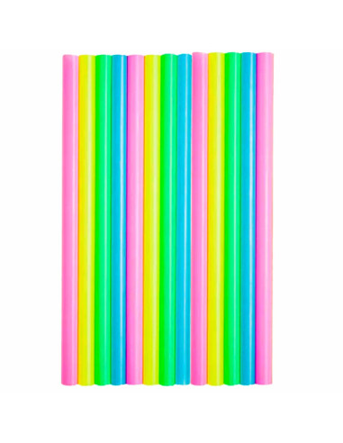 Tradineur - Pack de 96 Pajitas multicolor Biodegradable - Fabricadas en PLA - Ideal para Bebidas al Aire Libre - Apto para uso A