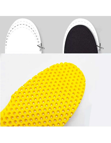 Tradineur - Pack de 4 Pares de Plantillas Recortable Multitalla 63-40 - Fabricado en Espuma para amoldarse a los pies - Transpir
