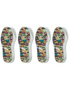 Tradineur - Pack de 4 Pares de plantillas para zapato Infantil - Fabricado en Espuma con Tratamiento antibacterias - Talla 26-36