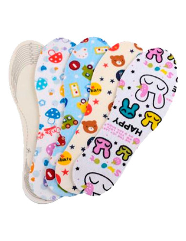 Tradineur - Pack de 4 Pares de plantillas para zapato Infantil - Fabricado en Espuma con Tratamiento antibacterias - Talla 26-36