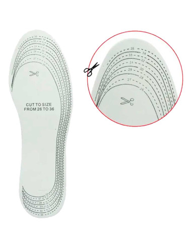 Tradineur - Pack de 4 Pares de plantillas para zapato Infantil - Fabricado en Espuma con Tratamiento antibacterias - Talla 26-36