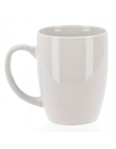 Tradineur - Pack de 6 tazas de cerámica, tazón desayuno, café, infusiones, diseño clásico, resistente y duradera, aptas para lav