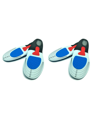Tradineur - Pack de 2 pares de plantillas para zapatos deportivos - Fabricado en espuma moldeable y talón de gel - Inserciones d