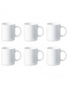 Tradineur - Pack de 6 tazas de cerámica, tazón desayuno, café, infusiones, diseño clásico, aptas para lavavajillas y microondas
