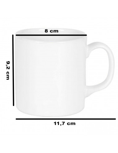 Tradineur - Pack de 6 tazas de cerámica, tazón desayuno, café, infusiones, diseño clásico, aptas para lavavajillas y microondas