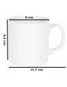 Tradineur - Pack de 6 tazas de cerámica, tazón desayuno, café, infusiones, diseño clásico, aptas para lavavajillas y microondas