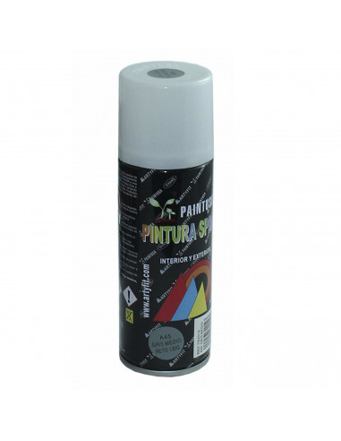 Montoro - Bote de pintura en spray gris medio A45 200 ml, válido para multitud de superficies de interior y exterior. Pintura en