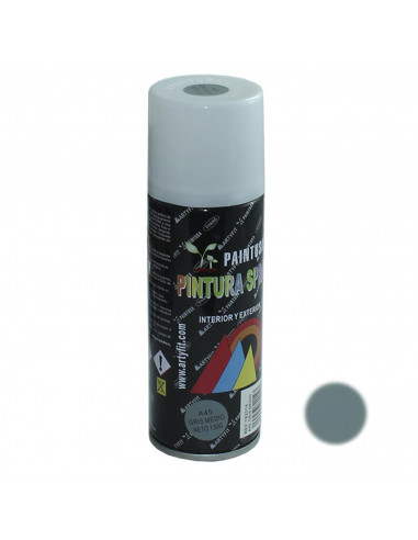 Montoro - Bote de pintura en spray gris medio A45 200 ml, válido para multitud de superficies de interior y exterior. Pintura en