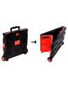 Tradineur - Carro con caja plegable y ruedas, mango telescópico, plástico y aluminio, carrito de la compra, transporte, maletero