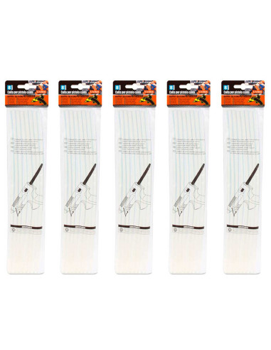 Tradineur - Pack de 40 barras de silicona, pegamento en caliente, modelo universal para pistola termofusible, encolar, bricolaje