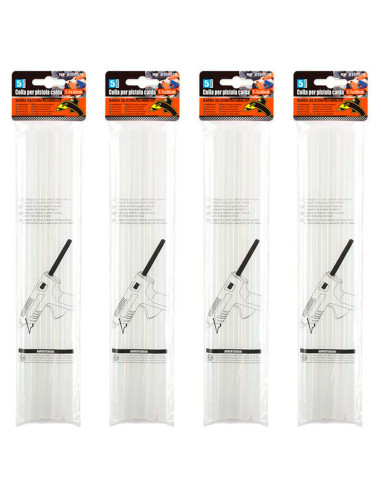 Tradineur - Pack de 20 barras de silicona, pegamento en caliente, modelo universal para pistola termofusible, encolar, bricolaje