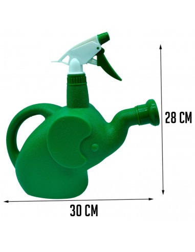 Tradineur - Regadera 2 en 1 - Regadera y pulverizador de 1,8 Litros - Fabricado en plástico - Herramienta para jardinería - 28 x