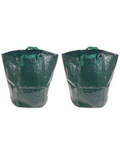 Tradineur - Pack de 2 Bolsas/Sacos para Jardín - Fabricado en Plástico - Ideal para ahorrar espacio en tu jardín - Capacidad de