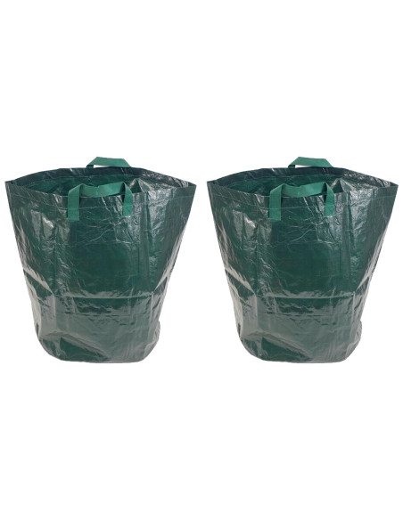 Tradineur - Pack de 2 Bolsas/Sacos para Jardín - Fabricado en Plástico - Ideal para ahorrar espacio en tu jardín - Capacidad de