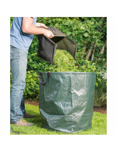 Tradineur - Pack de 2 Bolsas/Sacos para Jardín - Fabricado en Plástico - Ideal para ahorrar espacio en tu jardín - Capacidad de