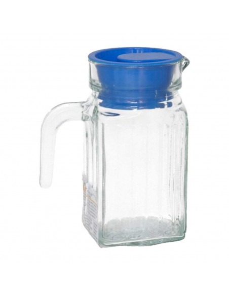 Tradineur - Jarra de cristal modelo "Frigo" - Capacidad de 500 ml - Recipiente para almacenar y servir toda clase de bebidas - 1