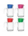 Tradineur - Jarra de cristal modelo "Frigo" - Capacidad de 500 ml - Recipiente para almacenar y servir toda clase de bebidas - 1