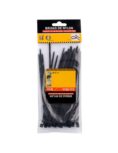 Tradineur - Pack de 400 bridas de nylon, bridas universales para organización de cables, reutilizables, resistentes a UV y tracc