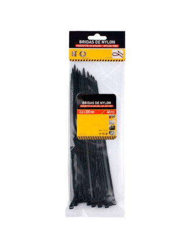 Tradineur - Pack de 400 bridas de nylon, bridas universales para organización de cables, reutilizables, resistentes a UV y tracc