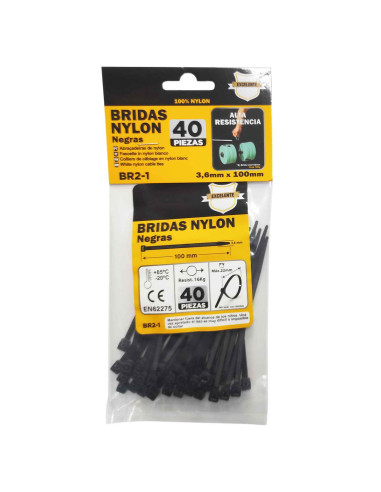 Tradineur - Pack de 400 bridas de nylon, bridas universales para organización de cables, reutilizables, resistentes a UV y tracc