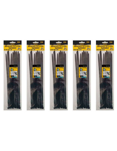 Tradineur - Pack de 65 bridas largas de nylon, bridas universales para organización de cables, reutilizables, resistentes a UV y