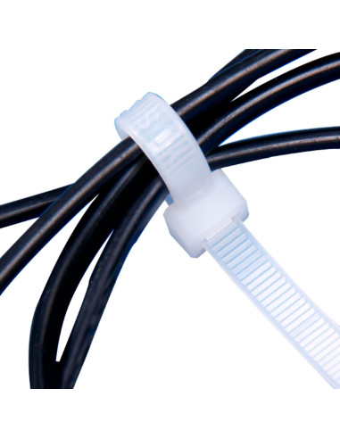 Tradineur - Pack de 120 bridas de nylon, bridas universales para organización de cables, reutilizables, resistentes a UV y tracc