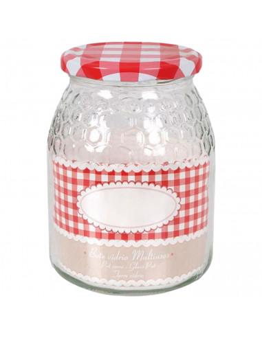 Tradineur - Pack de 6 tarros de miel - Fabricado en Cristal - Capacidad de 1 Litro - Ideal para el almacenamiento tanto de miel