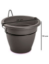 Tradineur - Maceta redonda de plástico con soporte para pared, macetero, tiesto colgar, recipiente para plantas, flores, balcón,