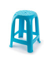 Tradineur - Taburete de plástico con reposapiés - Asiento de 26 x 26 cm - Banqueta multiusos, cocina, salón, baño, hogar - Fabri