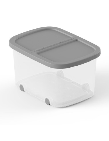 Tradineur - Caja de almacenamiento con ruedas y tapa con doble abertura, plástico, contenedor, juguetes, libros, ropa, mantas, f