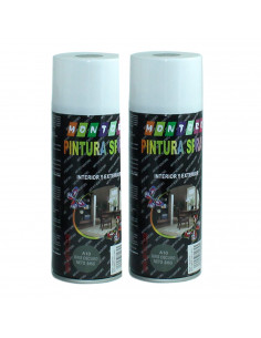 Montoro - Pack 2 botes de pintura en spray gris oscuro A10 400 ml, válido para multitud de superficies de interior y exterior. P