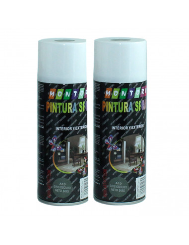 Montoro - Pack 2 botes de pintura en spray gris oscuro A10 400 ml, válido para multitud de superficies de interior y exterior. P