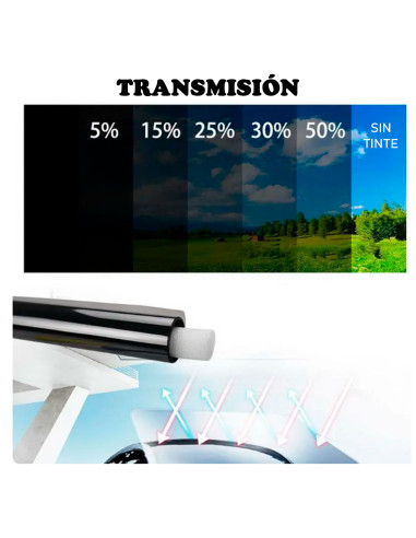 Tradineur - Película tintada para ventanillas de coche, lámina autoadhesiva, vinilo, rollo de film, protector solar, oscurecer v