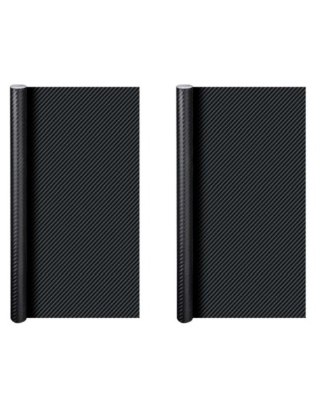 Tradineur - Pack de 2 rollos de película decorativa para coche, lámina, cinta autoadhesiva, film, fibra carbono, tuning, vinilo,